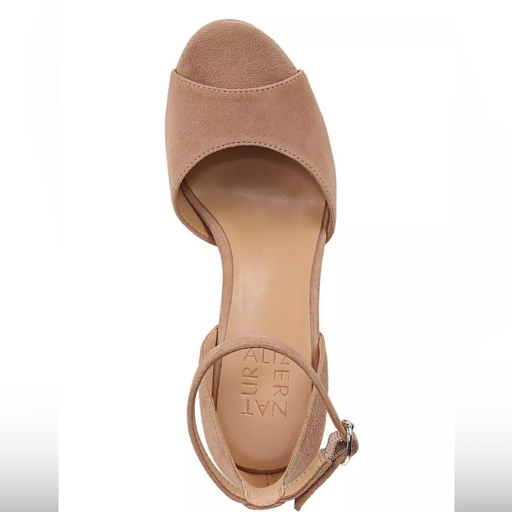 Naturalizer Womens Suede Open Toe Buckle Ankle Strap Shoes